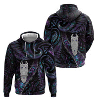 New Zealand Aotearoa Hoodie Maori Tane Te Waiora Paua Shell Glitter Purple LT05 - Polynesian Pride