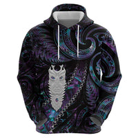 New Zealand Aotearoa Hoodie Maori Tane Te Waiora Paua Shell Glitter Purple LT05 - Polynesian Pride