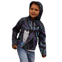 New Zealand Aotearoa Kid Hoodie Maori Tane Te Waiora Paua Shell Glitter Purple LT05 - Polynesian Pride