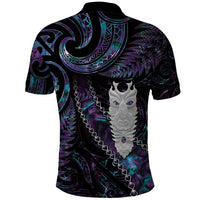 New Zealand Aotearoa Polo Shirt Maori Tane Te Waiora Paua Shell Glitter Purple LT05 - Polynesian Pride