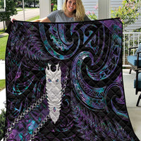 New Zealand Aotearoa Quilt Maori Tane Te Waiora Paua Shell Glitter Purple LT05 Purple - Polynesian Pride