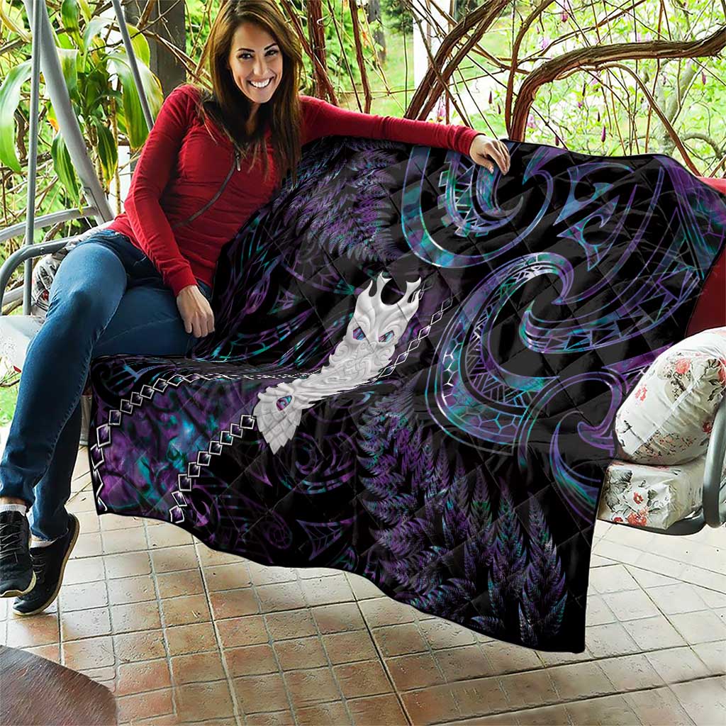 New Zealand Aotearoa Quilt Maori Tane Te Waiora Paua Shell Glitter Purple LT05 - Polynesian Pride