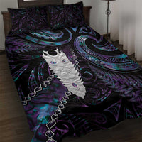 New Zealand Aotearoa Quilt Bed Set Maori Tane Te Waiora Paua Shell Glitter Purple LT05 Purple - Polynesian Pride