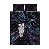 New Zealand Aotearoa Quilt Bed Set Maori Tane Te Waiora Paua Shell Glitter Purple LT05 - Polynesian Pride