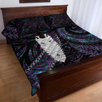 New Zealand Aotearoa Quilt Bed Set Maori Tane Te Waiora Paua Shell Glitter Purple LT05 - Polynesian Pride