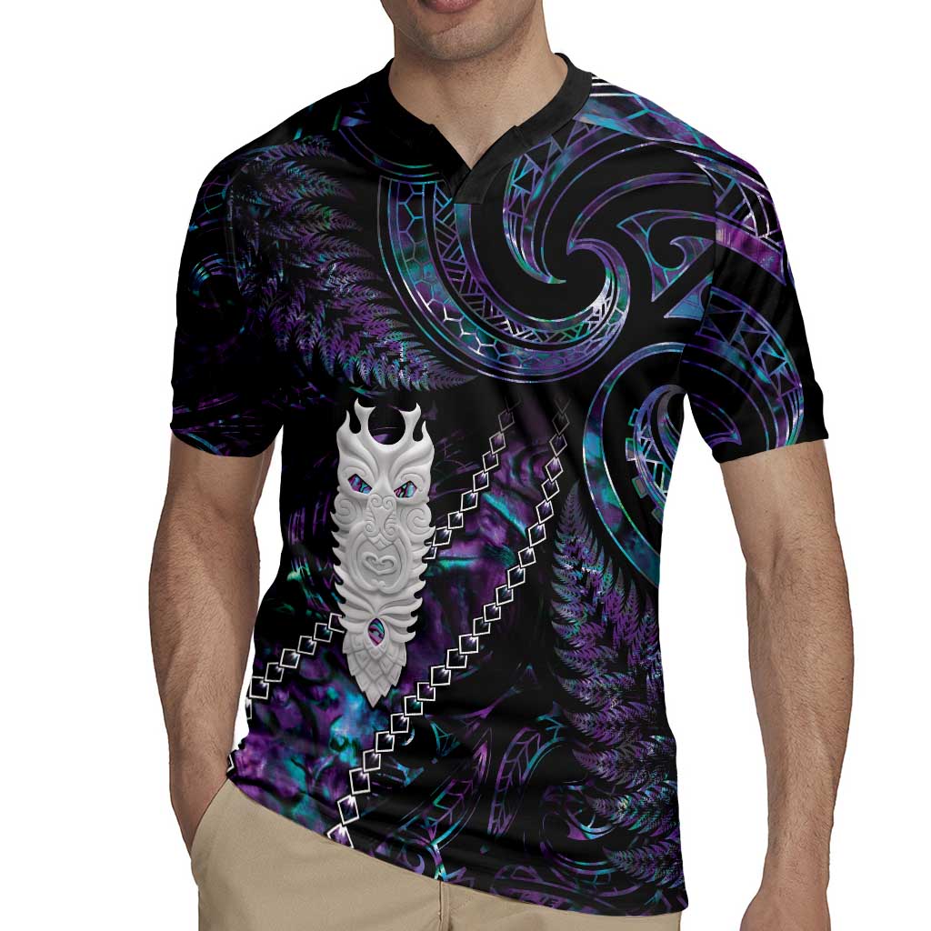 New Zealand Aotearoa Rugby Jersey Maori Tane Te Waiora Paua Shell Glitter Purple LT05 - Polynesian Pride