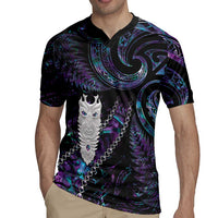 New Zealand Aotearoa Rugby Jersey Maori Tane Te Waiora Paua Shell Glitter Purple LT05 - Polynesian Pride