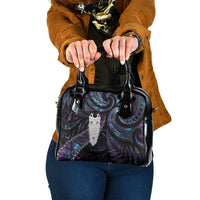New Zealand Aotearoa Shoulder Handbag Maori Tane Te Waiora Paua Shell Glitter Purple LT05 One Size Purple - Polynesian Pride