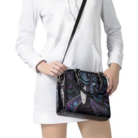 New Zealand Aotearoa Shoulder Handbag Maori Tane Te Waiora Paua Shell Glitter Purple LT05 - Polynesian Pride