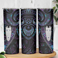 New Zealand Aotearoa Skinny Tumbler Maori Tane Te Waiora Paua Shell Glitter Purple LT05 - Polynesian Pride