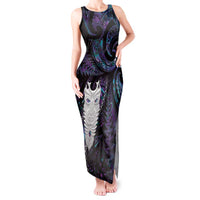 New Zealand Aotearoa Tank Maxi Dress Maori Tane Te Waiora Paua Shell Glitter Purple LT05 Women Purple - Polynesian Pride