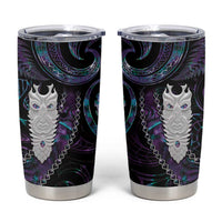 New Zealand Aotearoa Tumbler Cup Maori Tane Te Waiora Paua Shell Glitter Purple LT05 Purple - Polynesian Pride