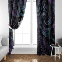 New Zealand Aotearoa Window Curtain Maori Tane Te Waiora Paua Shell Glitter Purple LT05 - Polynesian Pride