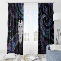 New Zealand Aotearoa Window Curtain Maori Tane Te Waiora Paua Shell Glitter Purple LT05 - Polynesian Pride