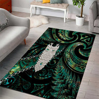 New Zealand Aotearoa Area Rug Maori Tane Te Waiora Paua Shell Glitter Green LT05 - Polynesian Pride