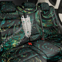 New Zealand Aotearoa Back Car Seat Cover Maori Tane Te Waiora Paua Shell Glitter Green LT05 - Polynesian Pride