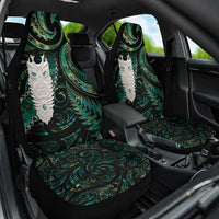 New Zealand Aotearoa Car Seat Cover Maori Tane Te Waiora Paua Shell Glitter Green LT05 One Size Green - Polynesian Pride