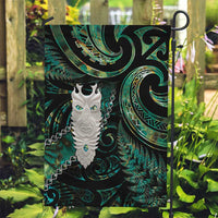New Zealand Aotearoa Garden Flag Maori Tane Te Waiora Paua Shell Glitter Green LT05 Garden Flag Green - Polynesian Pride