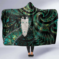 New Zealand Aotearoa Hooded Blanket Maori Tane Te Waiora Paua Shell Glitter Green LT05 One Size Green - Polynesian Pride