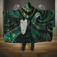 New Zealand Aotearoa Hooded Blanket Maori Tane Te Waiora Paua Shell Glitter Green LT05 - Polynesian Pride