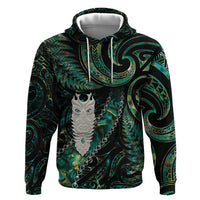 New Zealand Aotearoa Hoodie Maori Tane Te Waiora Paua Shell Glitter Green LT05 Pullover Hoodie Green - Polynesian Pride