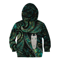 New Zealand Aotearoa Kid Hoodie Maori Tane Te Waiora Paua Shell Glitter Green LT05 - Polynesian Pride