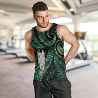 New Zealand Aotearoa Men Tank Top Maori Tane Te Waiora Paua Shell Glitter Green LT05 Green - Polynesian Pride