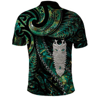 New Zealand Aotearoa Polo Shirt Maori Tane Te Waiora Paua Shell Glitter Green LT05 - Polynesian Pride