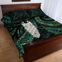 New Zealand Aotearoa Quilt Bed Set Maori Tane Te Waiora Paua Shell Glitter Green LT05 - Polynesian Pride