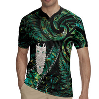 New Zealand Aotearoa Rugby Jersey Maori Tane Te Waiora Paua Shell Glitter Green LT05 - Polynesian Pride