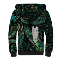 New Zealand Aotearoa Sherpa Hoodie Maori Tane Te Waiora Paua Shell Glitter Green LT05 - Polynesian Pride