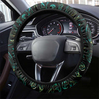 New Zealand Aotearoa Steering Wheel Cover Maori Tane Te Waiora Paua Shell Glitter Green LT05 - Polynesian Pride