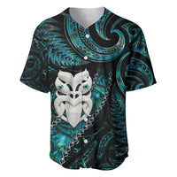New Zealand Aotearoa Baseball Jersey Maori Wheku Paua Shell Glitter Turquoise LT05 Turquoise - Polynesian Pride