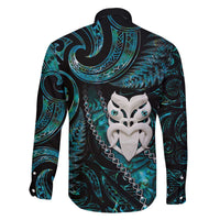New Zealand Aotearoa Family Matching Puletasi and Hawaiian Shirt Maori Wheku Paua Shell Glitter Turquoise LT05 - Polynesian Pride