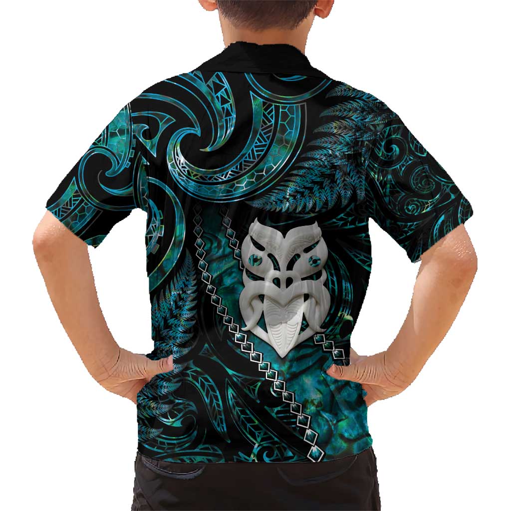 New Zealand Aotearoa Hawaiian Shirt Maori Wheku Paua Shell Glitter Turquoise