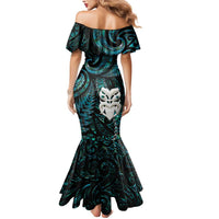 New Zealand Aotearoa Mermaid Dress Maori Wheku Paua Shell Glitter Turquoise LT05 - Polynesian Pride