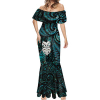 New Zealand Aotearoa Mermaid Dress Maori Wheku Paua Shell Glitter Turquoise LT05 - Polynesian Pride