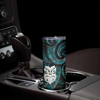 New Zealand Aotearoa Skinny Tumbler Maori Wheku Paua Shell Glitter Turquoise LT05 - Polynesian Pride
