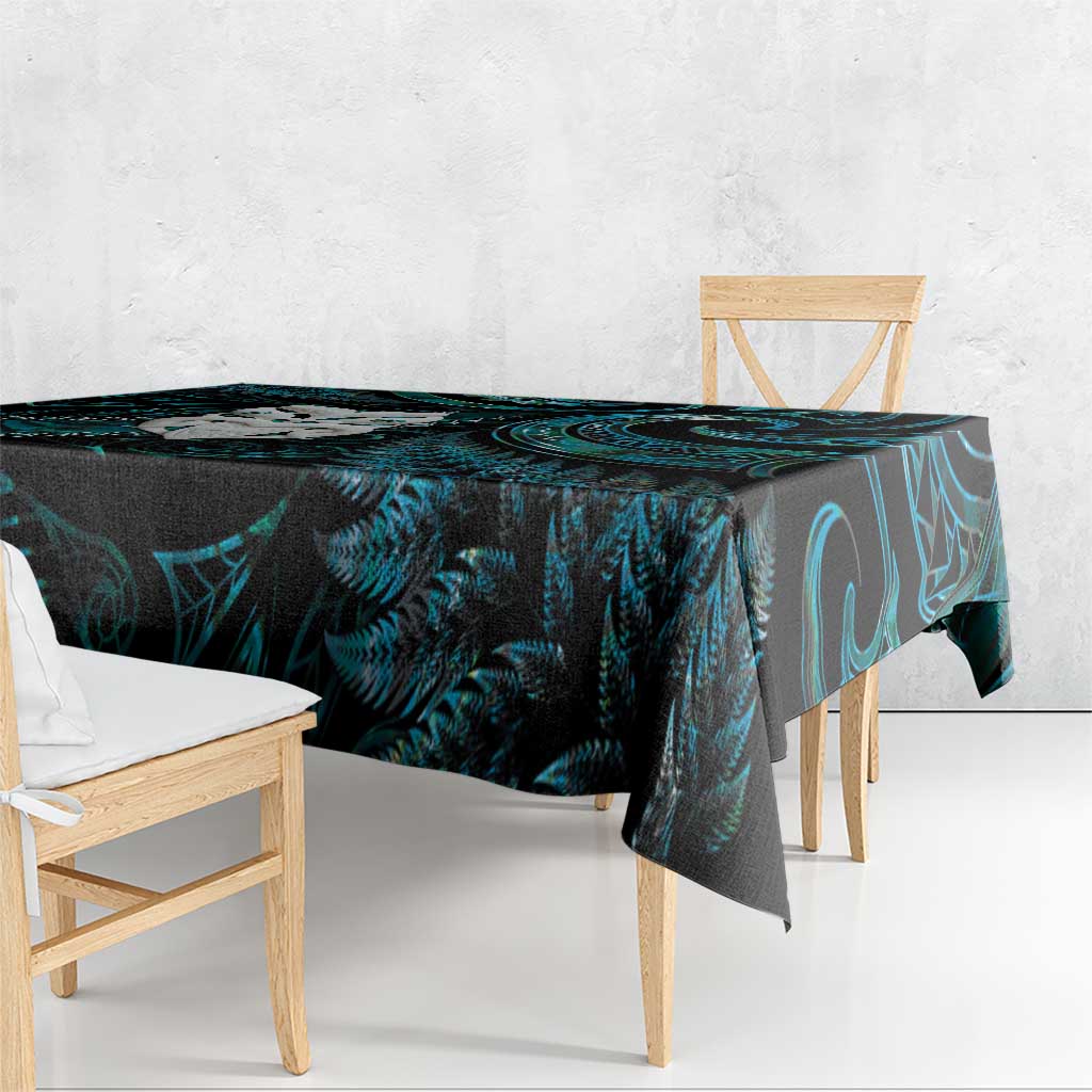 New Zealand Aotearoa Tablecloth Maori Wheku Paua Shell Glitter Turquoise