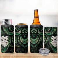 New Zealand Aotearoa 4 in 1 Can Cooler Tumbler Maori Wheku Paua Shell Glitter Green LT05 - Polynesian Pride
