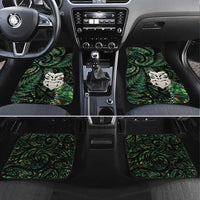New Zealand Aotearoa Car Mats Maori Wheku Paua Shell Glitter Green LT05 Set 4pcs Green - Polynesian Pride