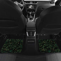 New Zealand Aotearoa Car Mats Maori Wheku Paua Shell Glitter Green LT05 Set 2pcs - Back Green - Polynesian Pride