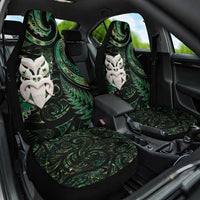 New Zealand Aotearoa Car Seat Cover Maori Wheku Paua Shell Glitter Green LT05 One Size Green - Polynesian Pride