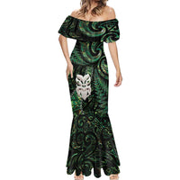 New Zealand Aotearoa Mermaid Dress Maori Wheku Paua Shell Glitter Green LT05 - Polynesian Pride