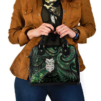 New Zealand Aotearoa Shoulder Handbag Maori Wheku Paua Shell Glitter Green LT05 - Polynesian Pride