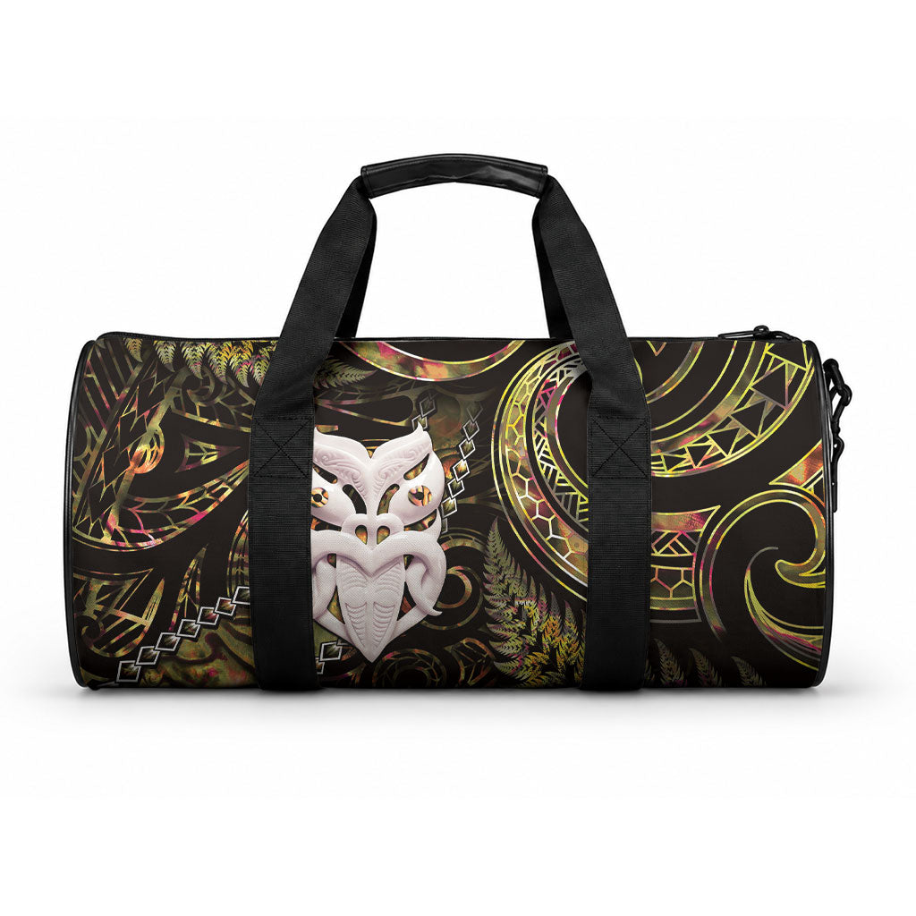 New Zealand Aotearoa Duffle Bag Maori Wheku Paua Shell Glitter Gold LT05 One size Gold - Polynesian Pride