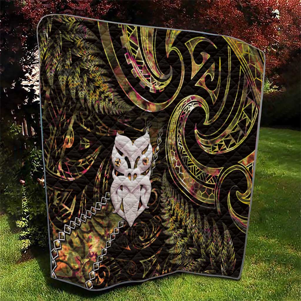 New Zealand Aotearoa Quilt Maori Wheku Paua Shell Glitter Gold LT05 - Polynesian Pride