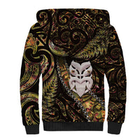 New Zealand Aotearoa Sherpa Hoodie Maori Wheku Paua Shell Glitter Gold LT05 - Polynesian Pride
