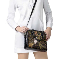 New Zealand Aotearoa Shoulder Handbag Maori Wheku Paua Shell Glitter Gold LT05 - Polynesian Pride