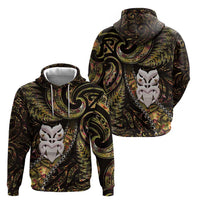 New Zealand Aotearoa Zip Hoodie Maori Wheku Paua Shell Glitter Gold LT05 - Polynesian Pride